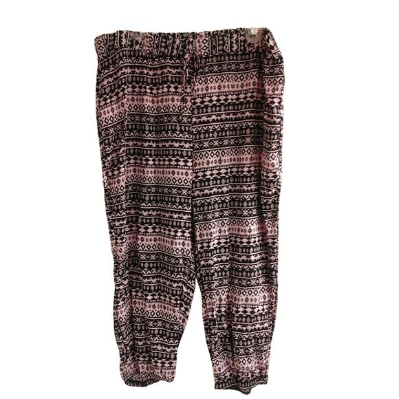 Drama Gold Pantd, women's plus size 2X-3X harem, cropped pink & black, NWT - Picture 1 of 3